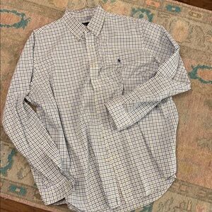 Ralph Lauren White and Blue Checkered Dress Shirt